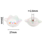Plated Dumpling Doll Acrylic Beads 27mm UV Rainbow Pastel 25pcs 3