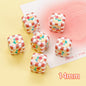 Plaid Sunflower Square Acrylic Beads 14mm Colorful Floral 10pcs 9