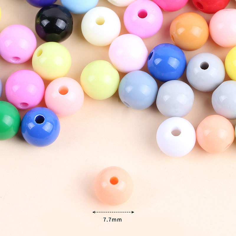 Solid Color Round Acrylic Beads 6mm Glossy Finish 600pcs 4