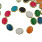 Double-Sided Elliptical Acrylic Beads 20mm Enamel Gold Rim 50pcs