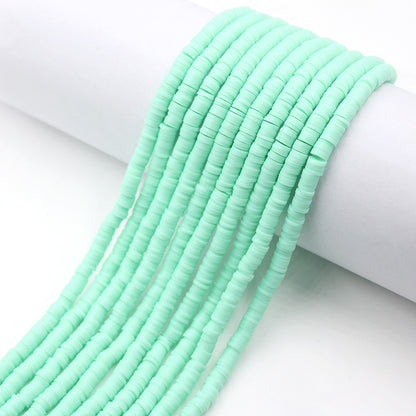 Flat Clay Beads 6mm Solid Color Polymer Spacer Discs 10strands 38