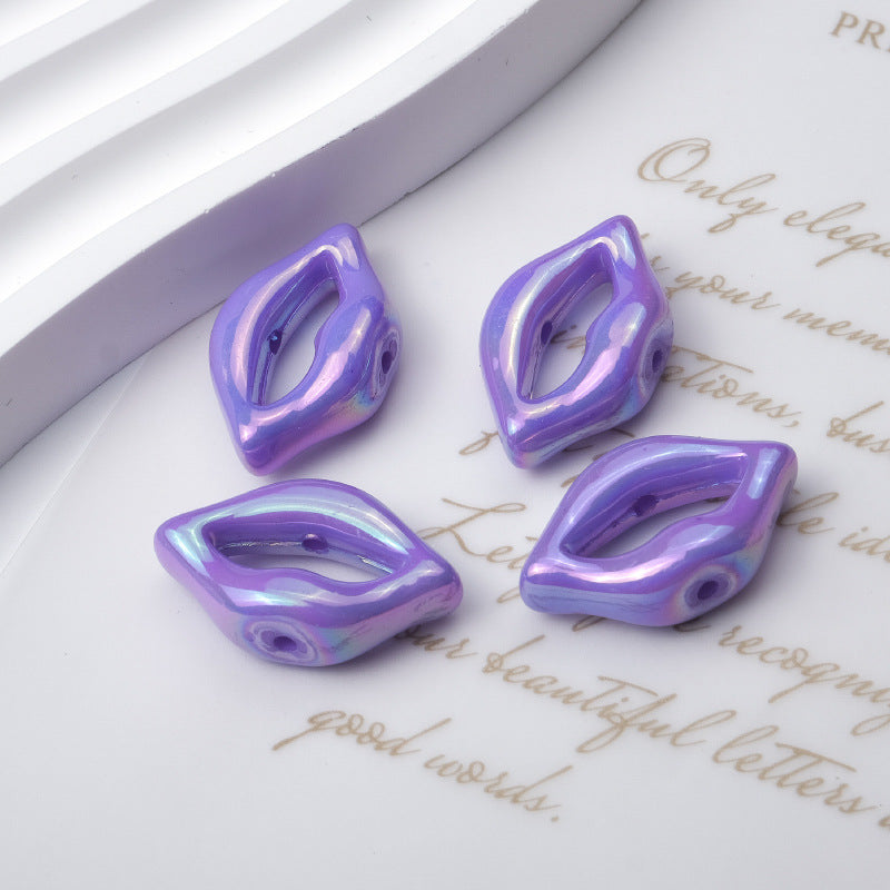 Plating Lip Acrylic Beads 25mm Metallic Glossy Finish 100pcs 8