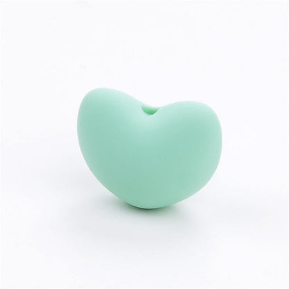 Heart Shaped Silicone Beads 21x30mm Soft Matte Finish 20pcs 20