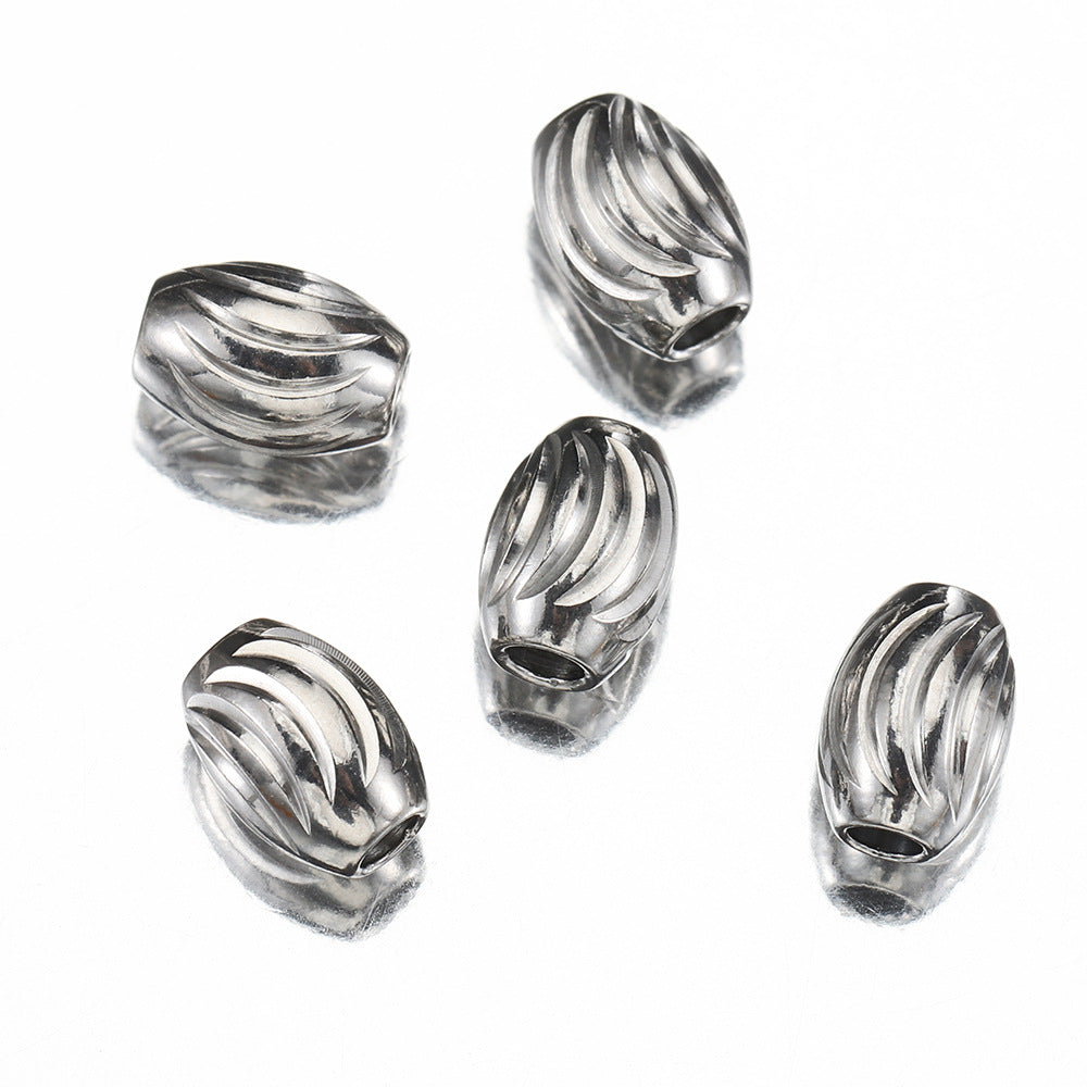 Stainless Steel Oval Metal Beads 3x5mm 5x7mm Curved Arc 20pcs 7