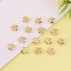 Double-Layer Star Acrylic Beads 6mm Metallic Gold Silver 200pcs 3