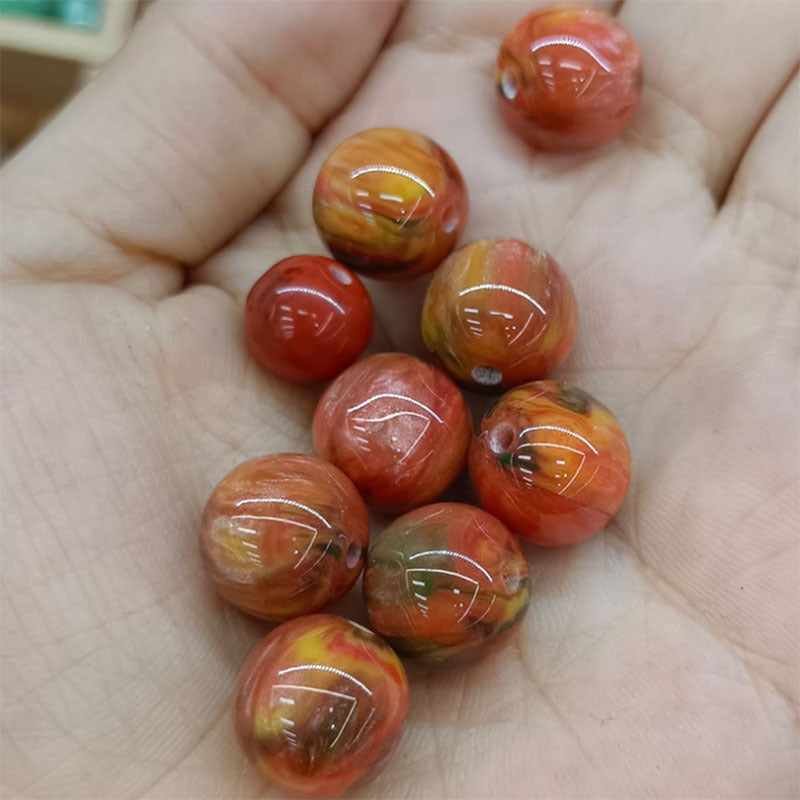 Gradient Resin Beads 16mm Round Dark Ocean Colors Glossy 20pcs 8