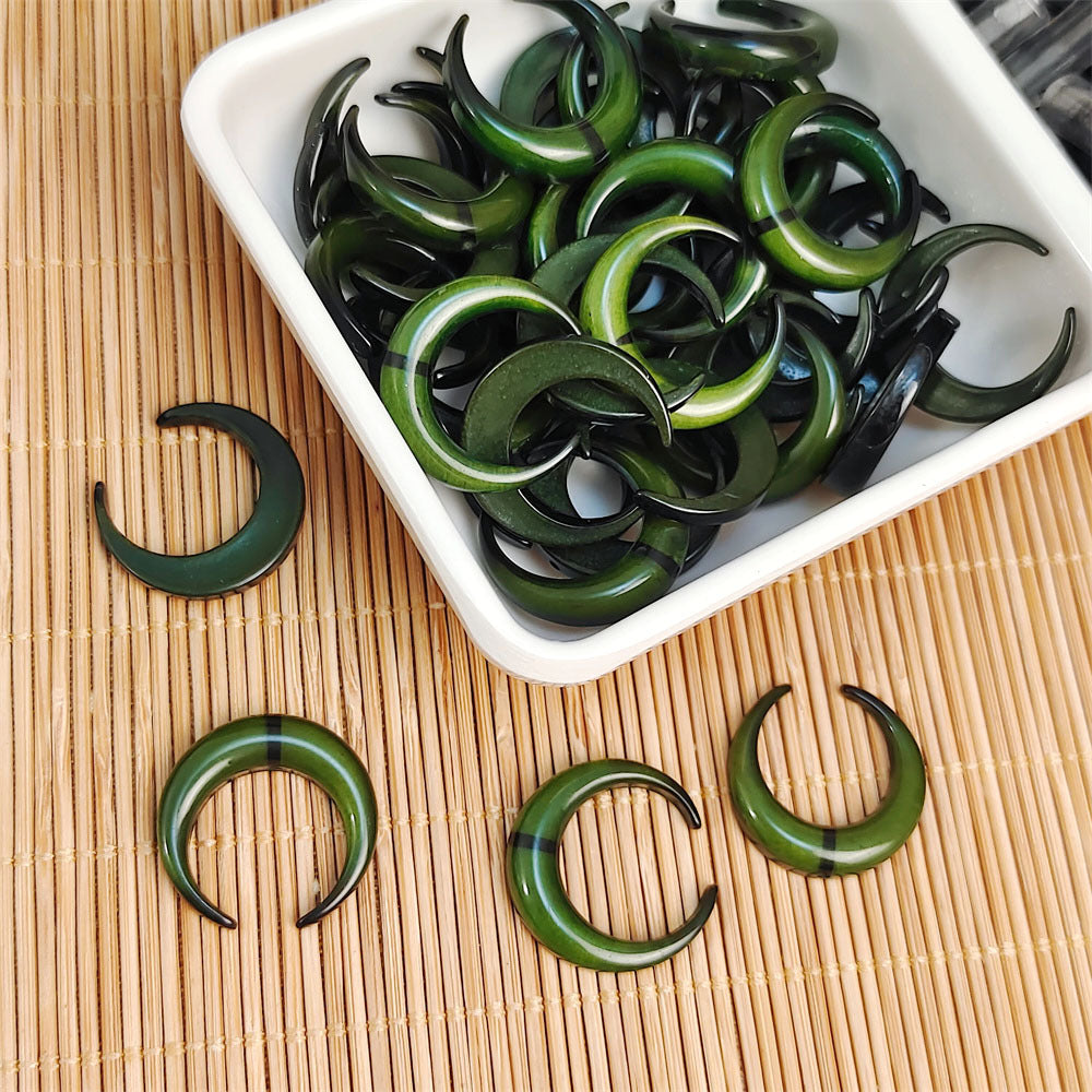Vintage Crescent and Hexagonal Prism Resin Beads 20/12mm Mixed Shapes 30pcs 3
