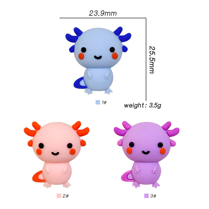 Silicone 3D Focal Beads Sea Monster Smiling Face with Colorful Feelers 20pcs 2
