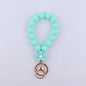 Flower Silicone Bead Wristlet Keychain Colorful Smooth Beads 10