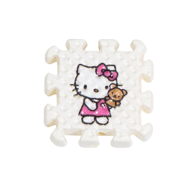Hello KT Puzzle Acrylic Square Beads 18mm Colorful 10pcs 7