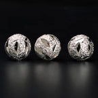 Brass Round Metal Beads 6-10mm Matte Wrinkle Hollow 40pcs 3