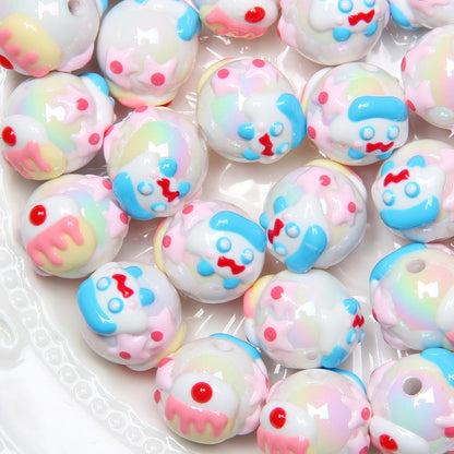 Hand Painted Star Acrylic Beads 16mm Pastel Colors 10pcs 4