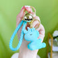 Resin Unicorn Keychain Pastel Snowflake Braided Strap with Bells 8