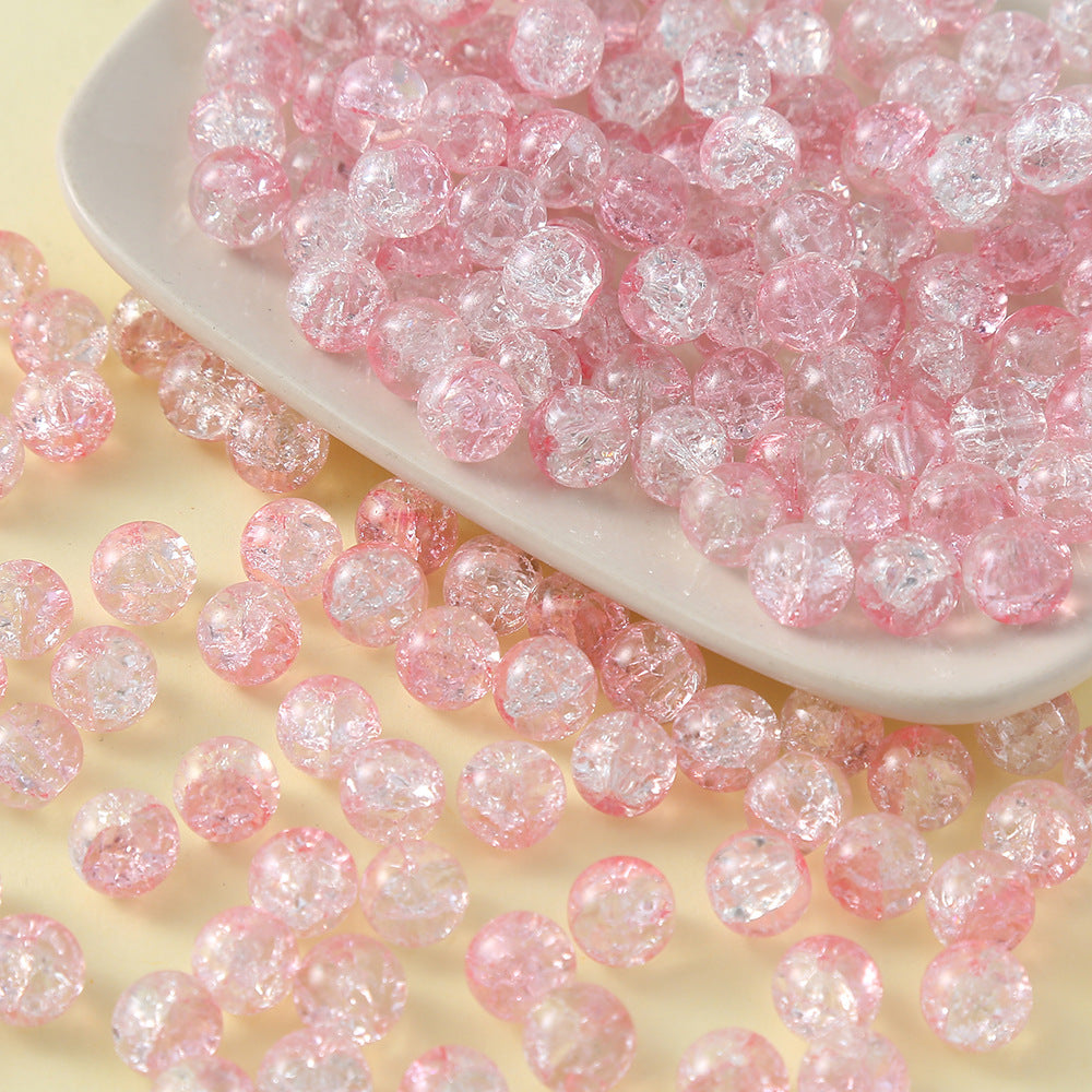 Crackle Round Glass Beads 10mm Vibrant Colors Sparkling Texture 100pcs 19