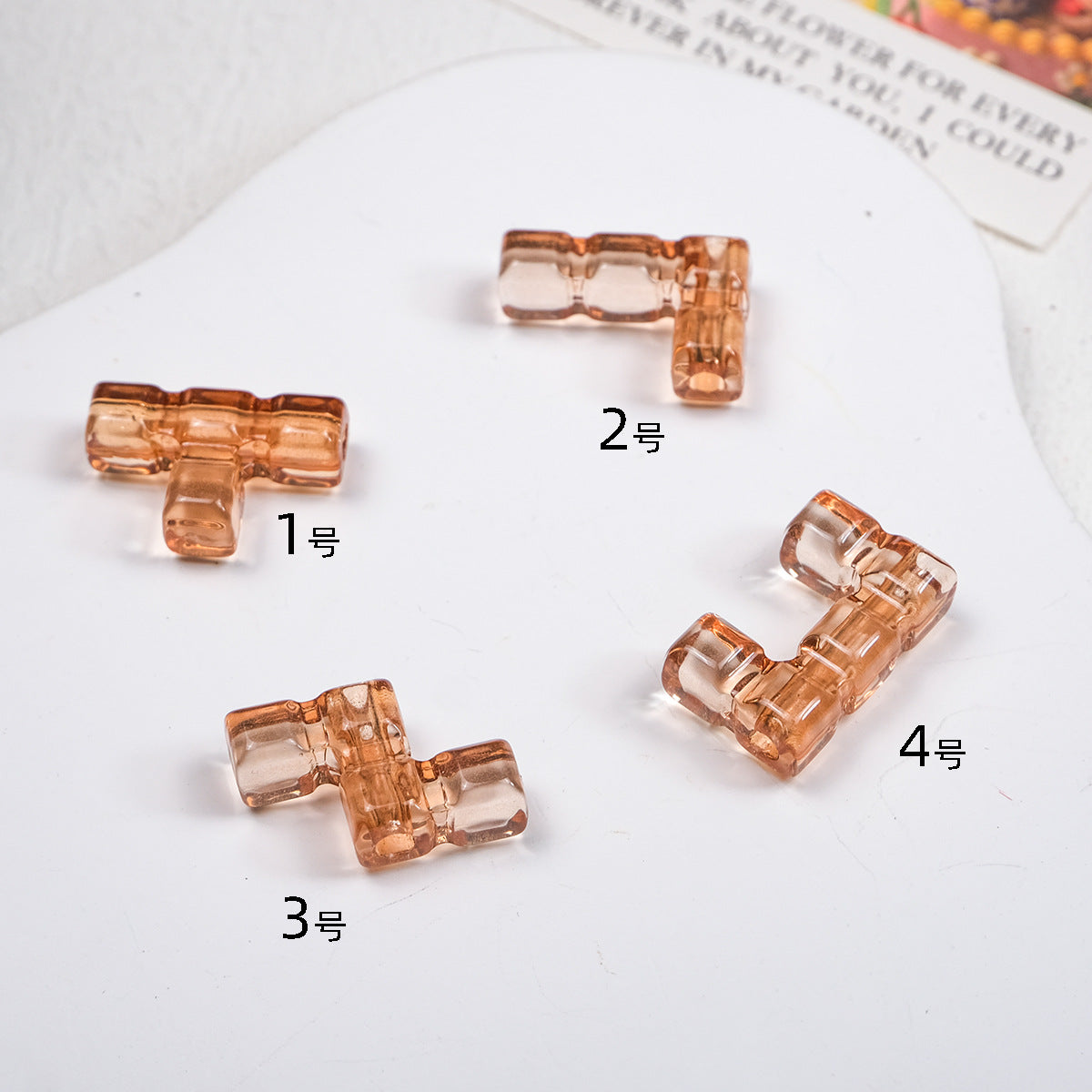 Clear Terris Block Acrylic Beads 20mm Translucent Geometric 50pcs 6