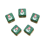 Baking Painted Christmas Square Acrylic Beads 15mm 10pcs 5