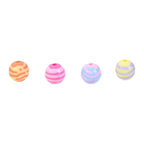 Cartoon Round Acrylic Beads 14mm Striped Complementary Colors 50pcs 5