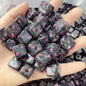 Pink Strawberry Printed Acrylic Square Beads 14mm 50pcs 7