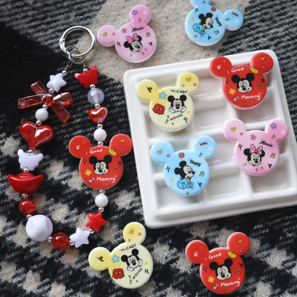 Mickey Big Head Acrylic Beads 38x33mm Colorful Mixed 20pcs 4