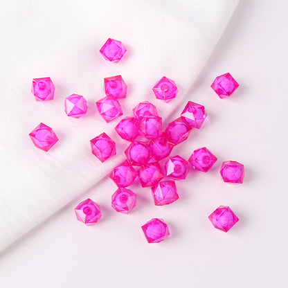 Faceted Acrylic Sago Beads 8-10mm Glossy Translucent 100pcs 10