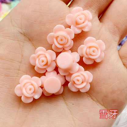 Japanese Camellia Acrylic Beads 12mm Pastel Colors 100pcs 12