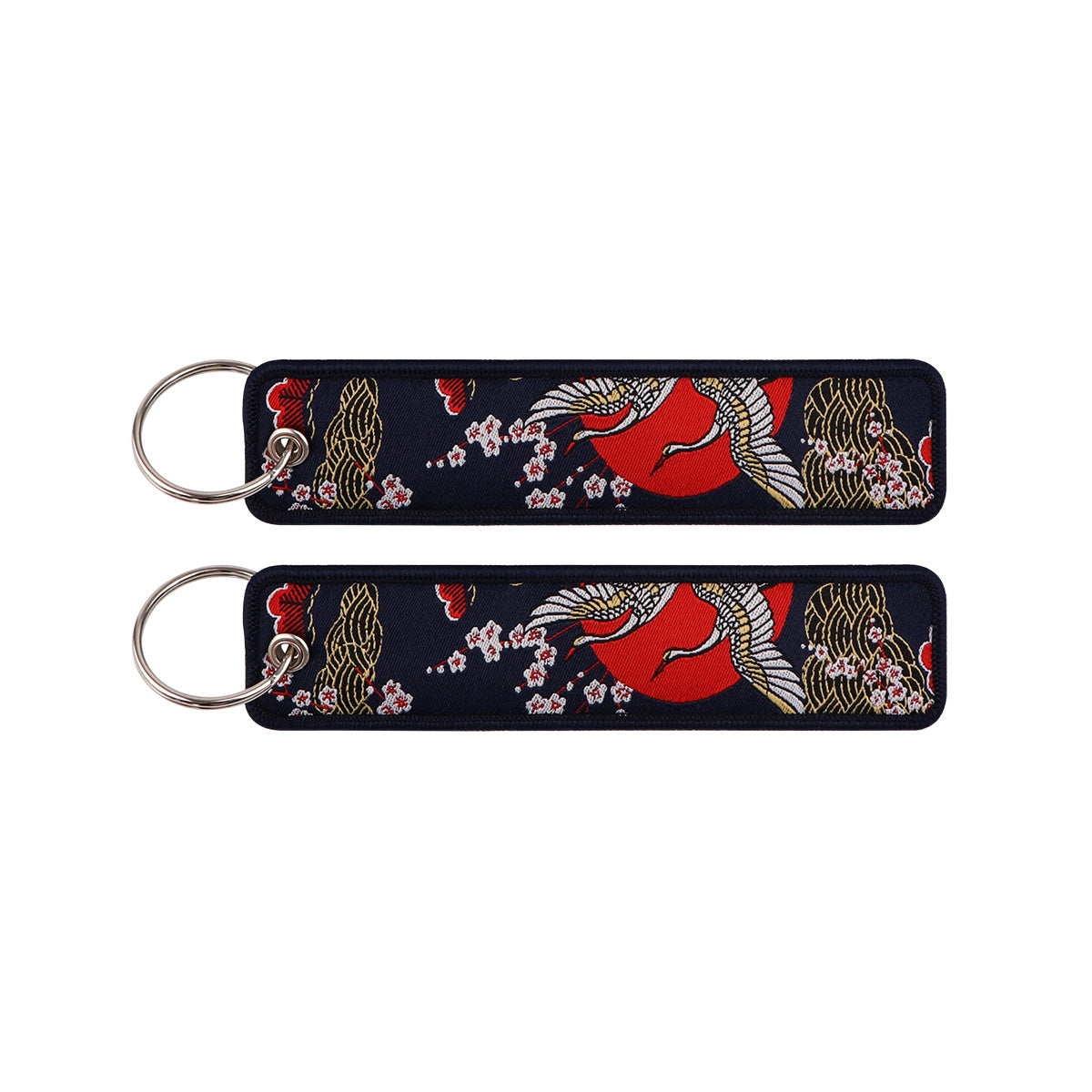 Double Sided Ukiyo Fabric Lanyard Keychain Japanese Motif 2pcs 28