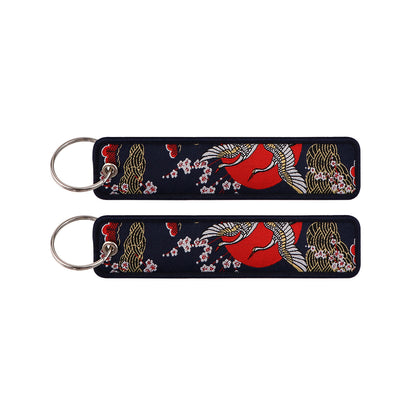 Double Sided Ukiyo Fabric Lanyard Keychain Japanese Motif 2pcs 28