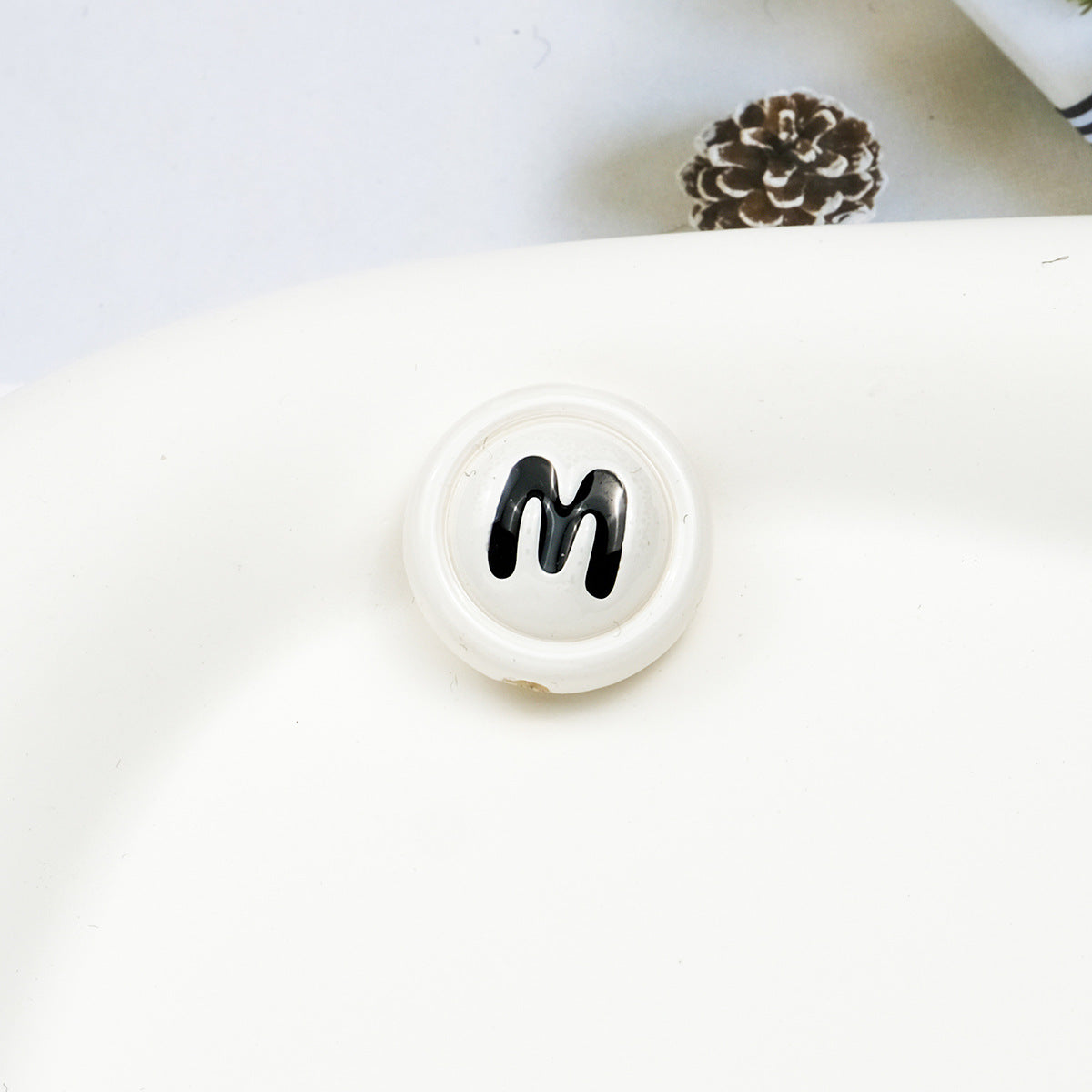 Baking Painted Acrylic Beads 18mm Enamel Candy Letter 50pcs 8
