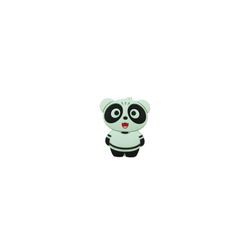 Silicone Focal Beads Panda Pastel Colors Expressions 10pcs 6