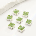Four-Leaf Clover Rhinestone Beads 16mm Alloy Pave 10pcs 4