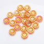 Electroplated Hawaiian Flower Glass Beads 14mm Transparent 20pcs 14