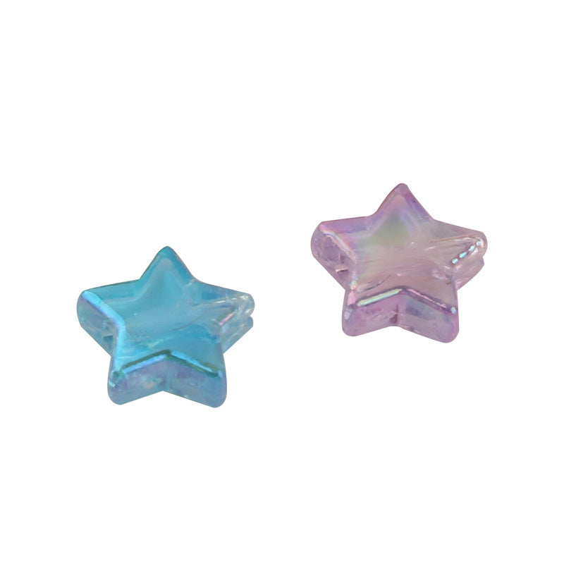 Transparent Heart Star Acrylic Beads 9mm 11mm Fantasy Colors 1pc 5