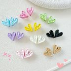 Heart Stone Metal Beads 6mm 9mm Glossy Painted Pastel Colors 50pcs 3