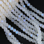 Frosted Round Glass Beads 8mm Fantasy Mermaid Soft Glow 100pcs