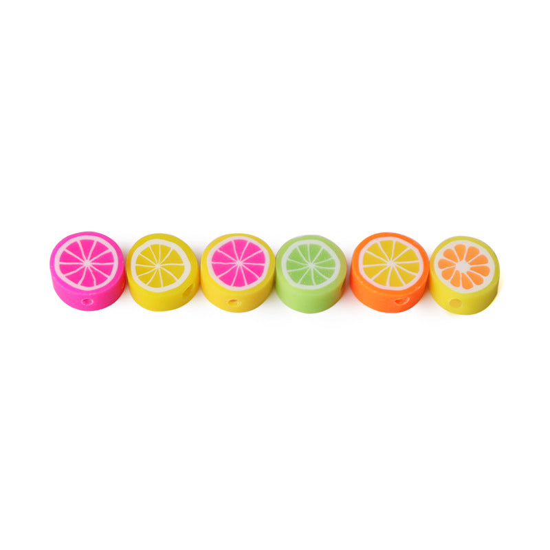 Flat Clay Beads 10mm Colorful Grapefruit Polymer 100pcs 5