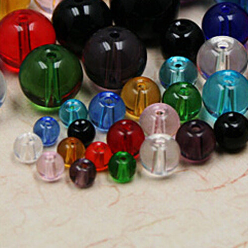 Seed Round Glass Beads 4mm Glossy Mixed Colors 75pcs