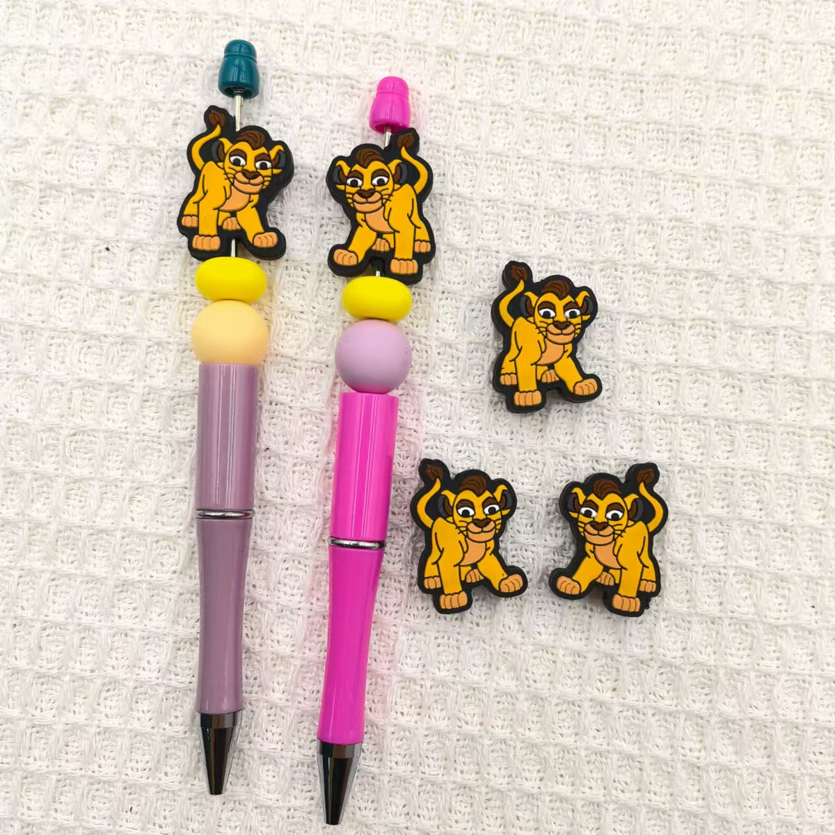 Silicone Focal Beads Lion King Ginger Jungle Design 20pcs 3