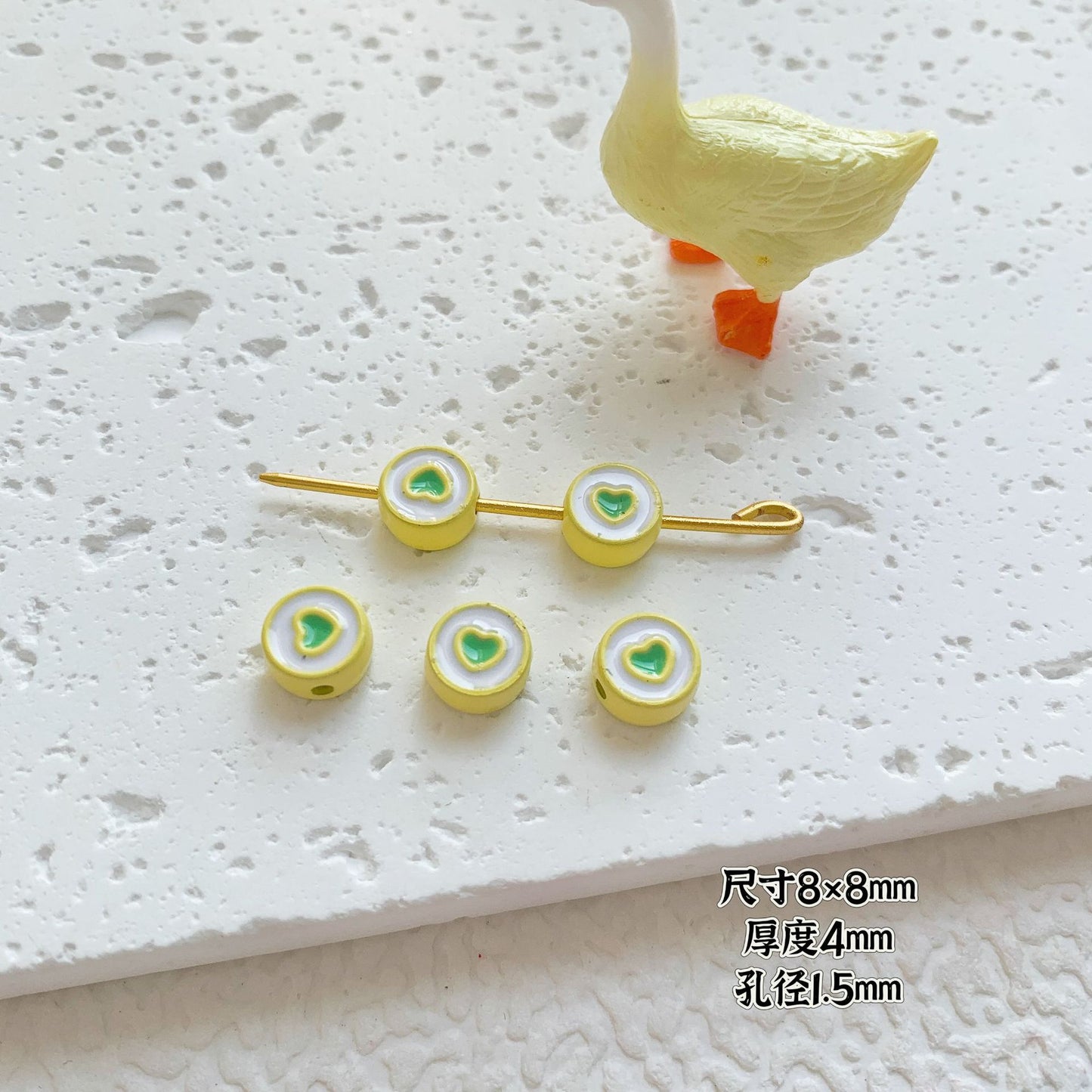 Round Metal Beads Baking Painted Smiling Chocolate Series 20pcs 43