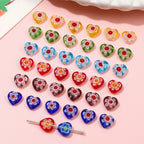 Millefiori Flower Glass Beads 8mm Colored Heart Shape 20pcs