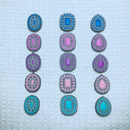 Silicone Focal Beads Multi Color Gemstone Elliptical Gemstone Blue 20pcs 5