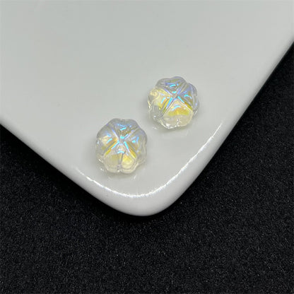 Czech Glass Beads Flower 12mm Transparent Pastel Mixed Colors 100pcs 4