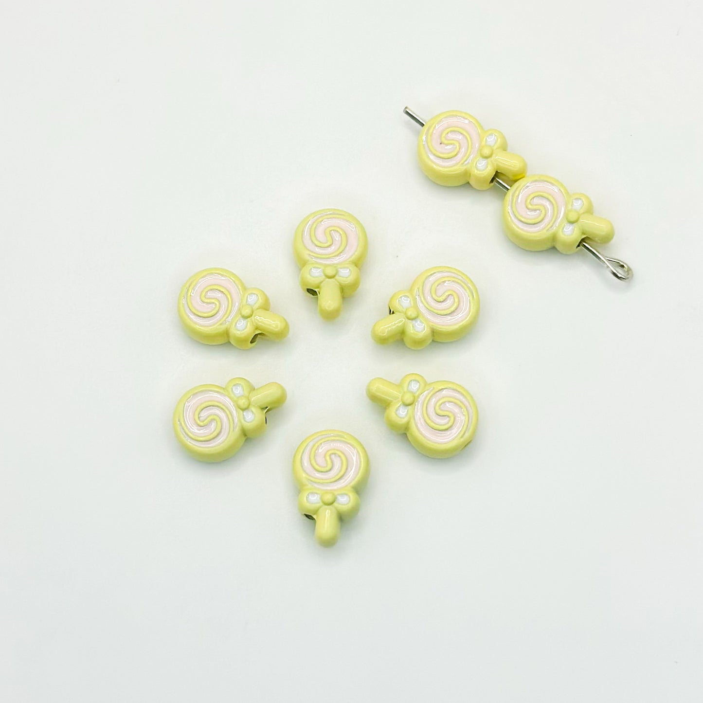 Lollipop Metal Beads 12mm Painted Alloy 10pcs 11
