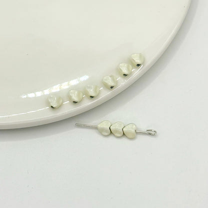 Heart Metal Beads 5mm Baking Painted Glossy Alloy 30pcs 10