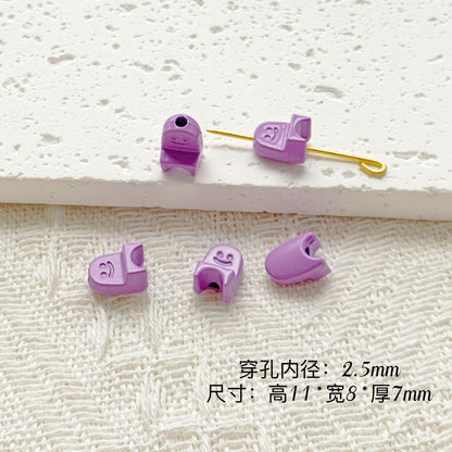 Chair and Jigsaw Metal Beads Painted Colorful Glossy 20pcs 20