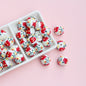 Hand Painted Christmas Wreath and Snowflake Acrylic Beads 18mm 10pcs 8