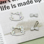 Cute Cartoon Hello Kitty Butterfly Alloy Bead Frames Colored Diamond 10pcs 2