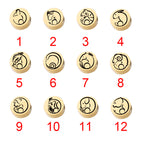 Stainless Steel Flat Metal Beads 8mm Laser Etched Chinese Zodiac 5pcs 2