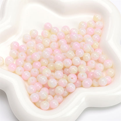Crackle Round Glass Beads 8mm Multicolor Mixed 30pcs 24