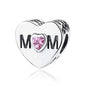 Heart Metal Beads Polished Silver Tone Large Hole 1pc 6