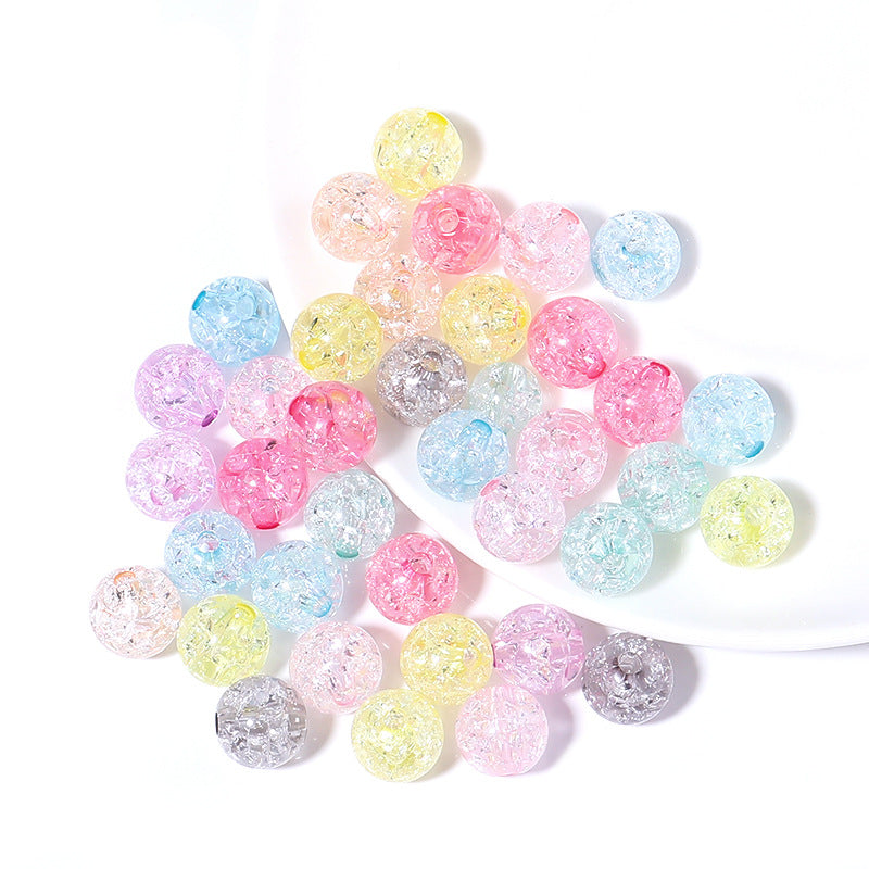 Crackle Acrylic Beads 6-12mm Transparent Pastel Colors 100pcs 2